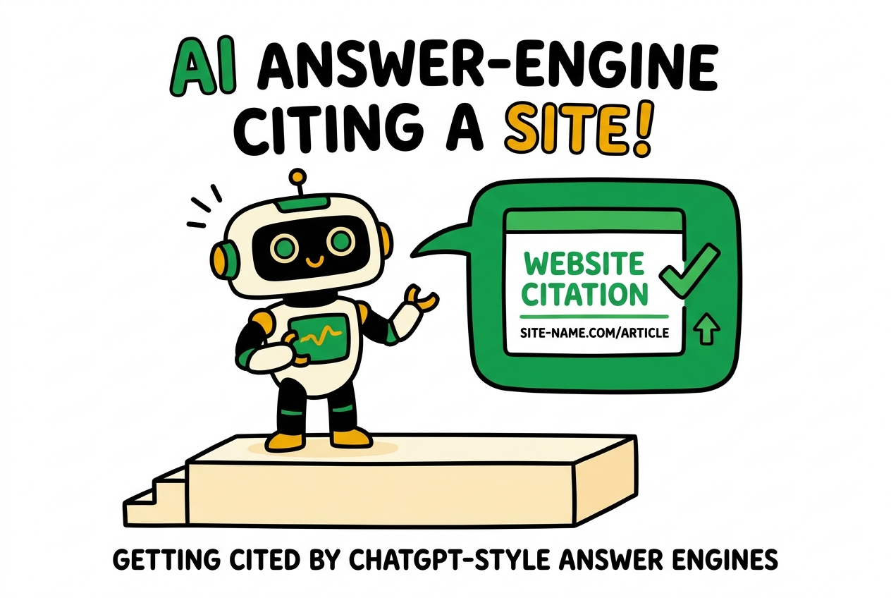 An AI answer engine citing a website in its answer
