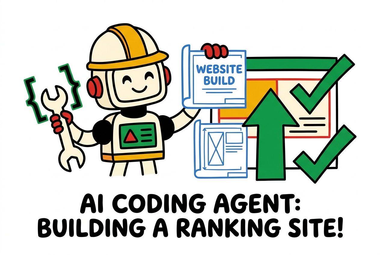 An AI coding agent building a new website to the build-site standard with a green up-arrow